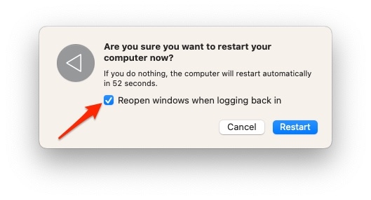 Redémarrer Mac - Erreur de connexion à iCloud sur Mac