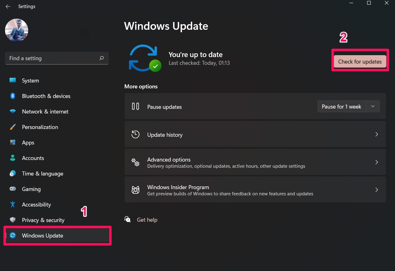 Auf Updates überprüfen