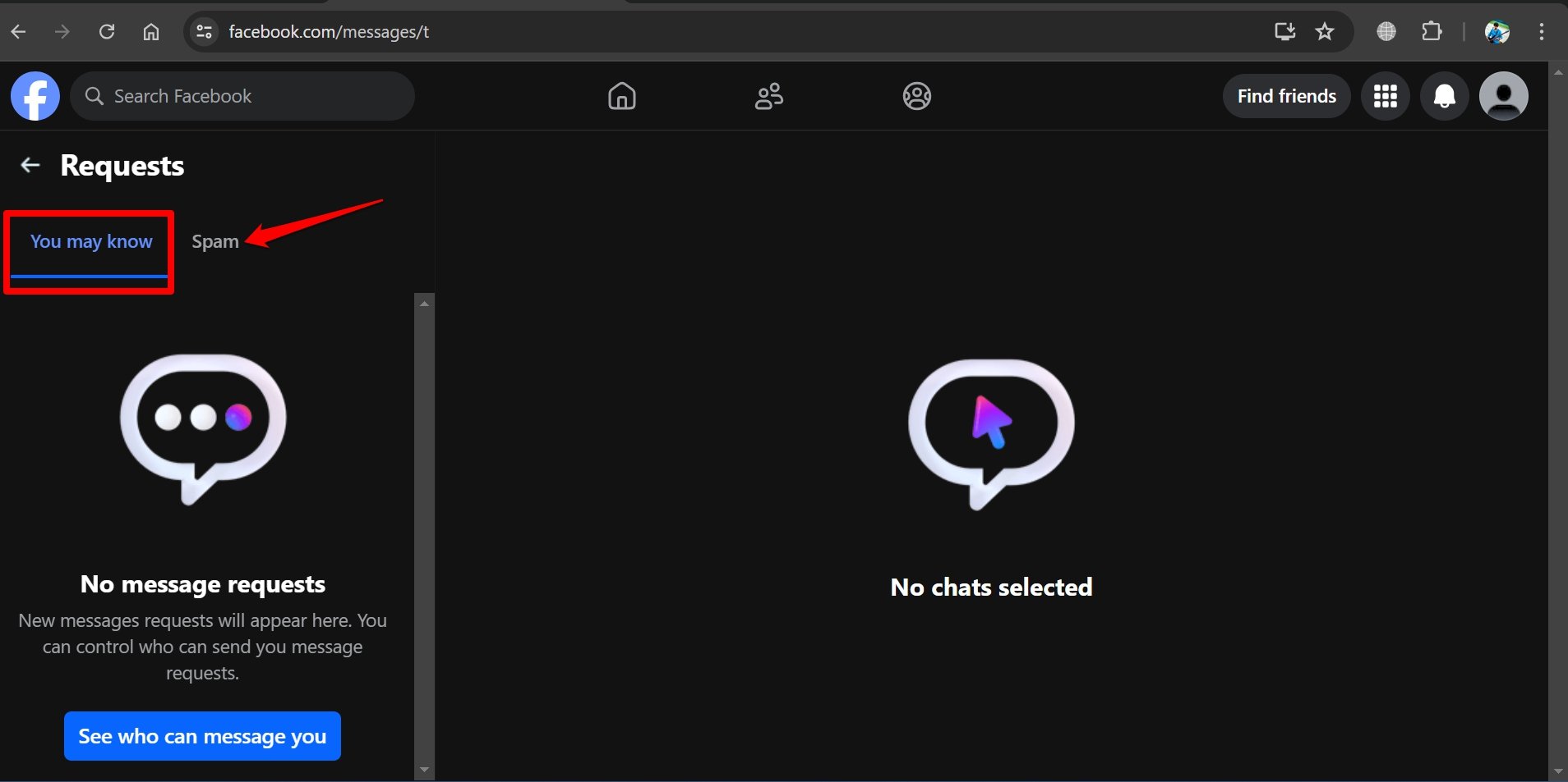 ウェブ用Facebook Messengerでスパムメッセージを見つける方法
