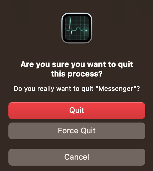 Messengerを強制終了