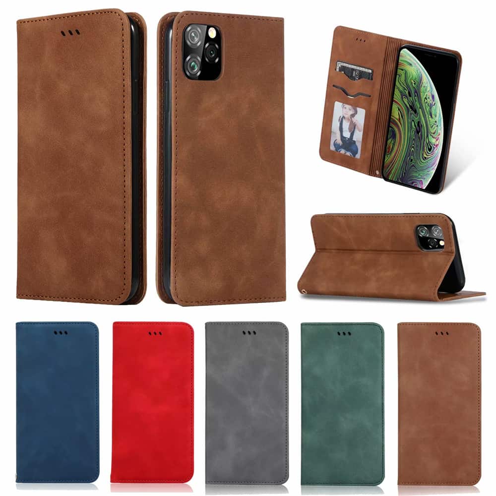 Custodia Flip in pelle di lusso per iPhone 11