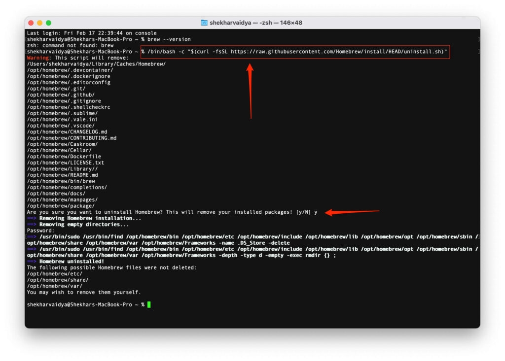 Desinstalar homebrew