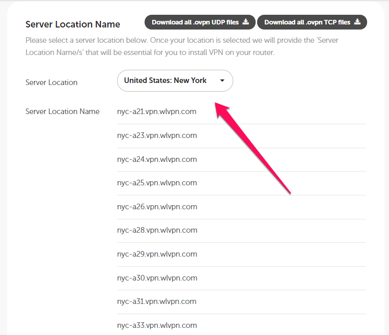 Seleziona rete VPN