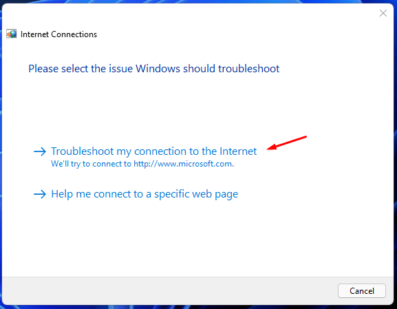 インターネットへの接続をトラブルシュートする