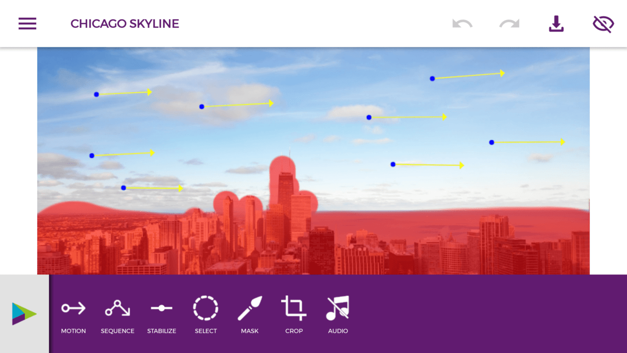 Application Zeotropic - Options et Outils Cinémagraphe