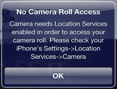 Aplicativo de Câmera do iOS e Serviços de Localização