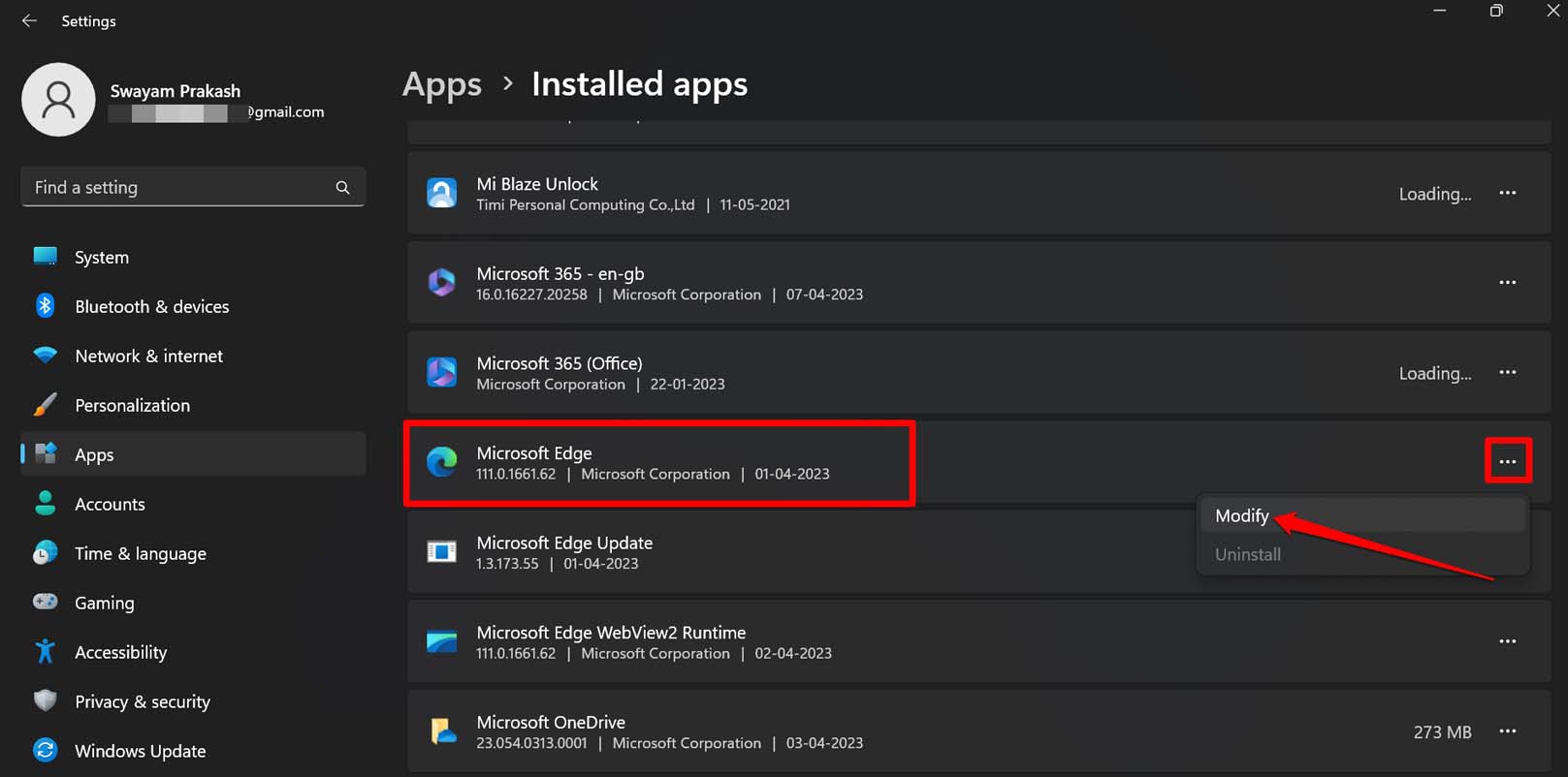 modificar microsoft Edge Windows
