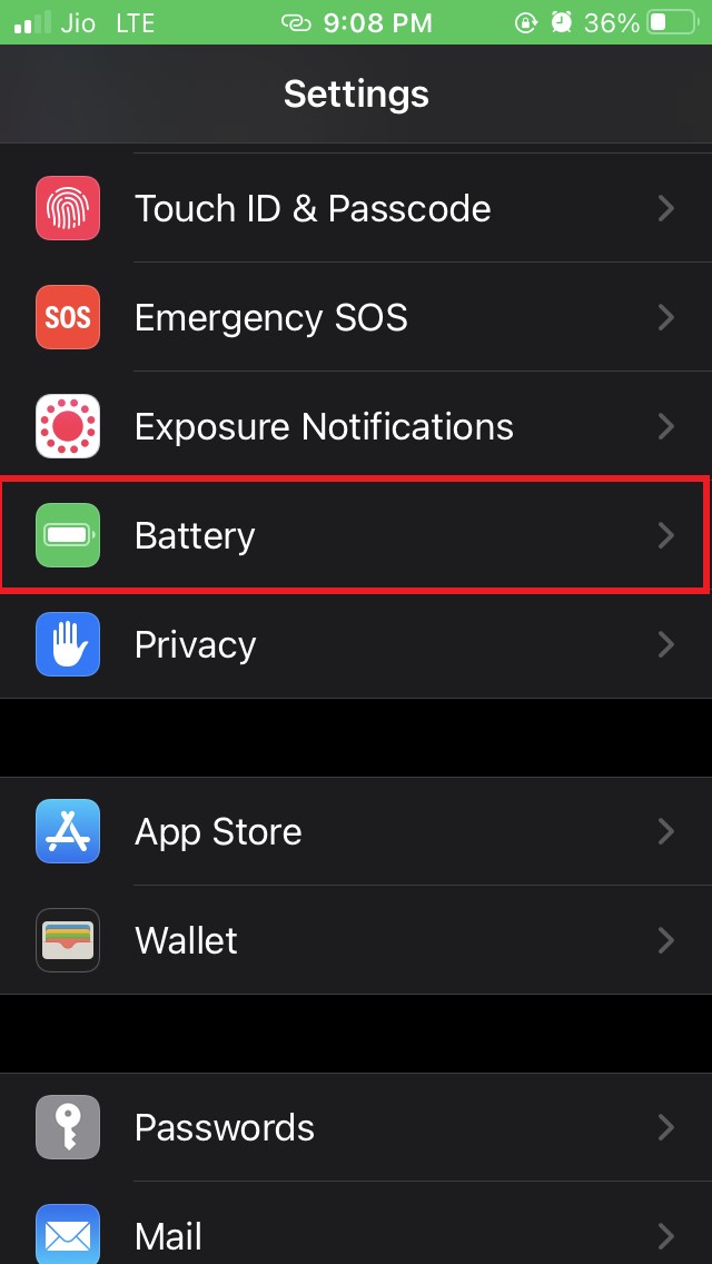 Bateria do iOS