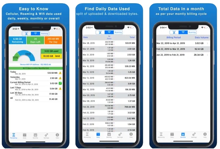 Data Tracker Lite - Vérifiez l'utilisation des données sur iPhone