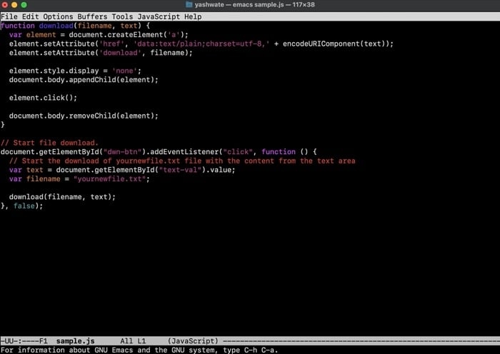 emacs - Bester Texteditor für Mac