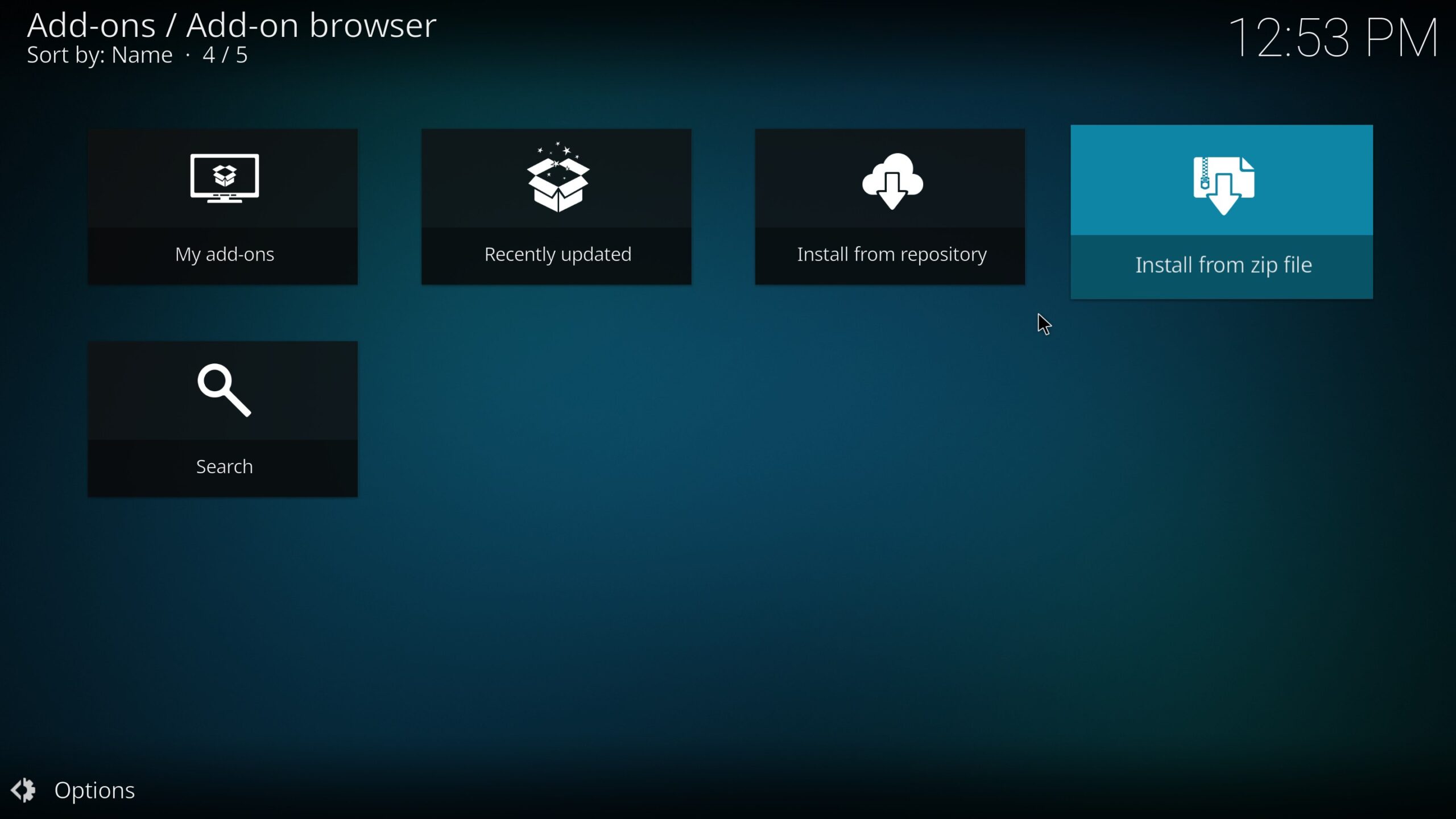 Instalar desde archivo zip