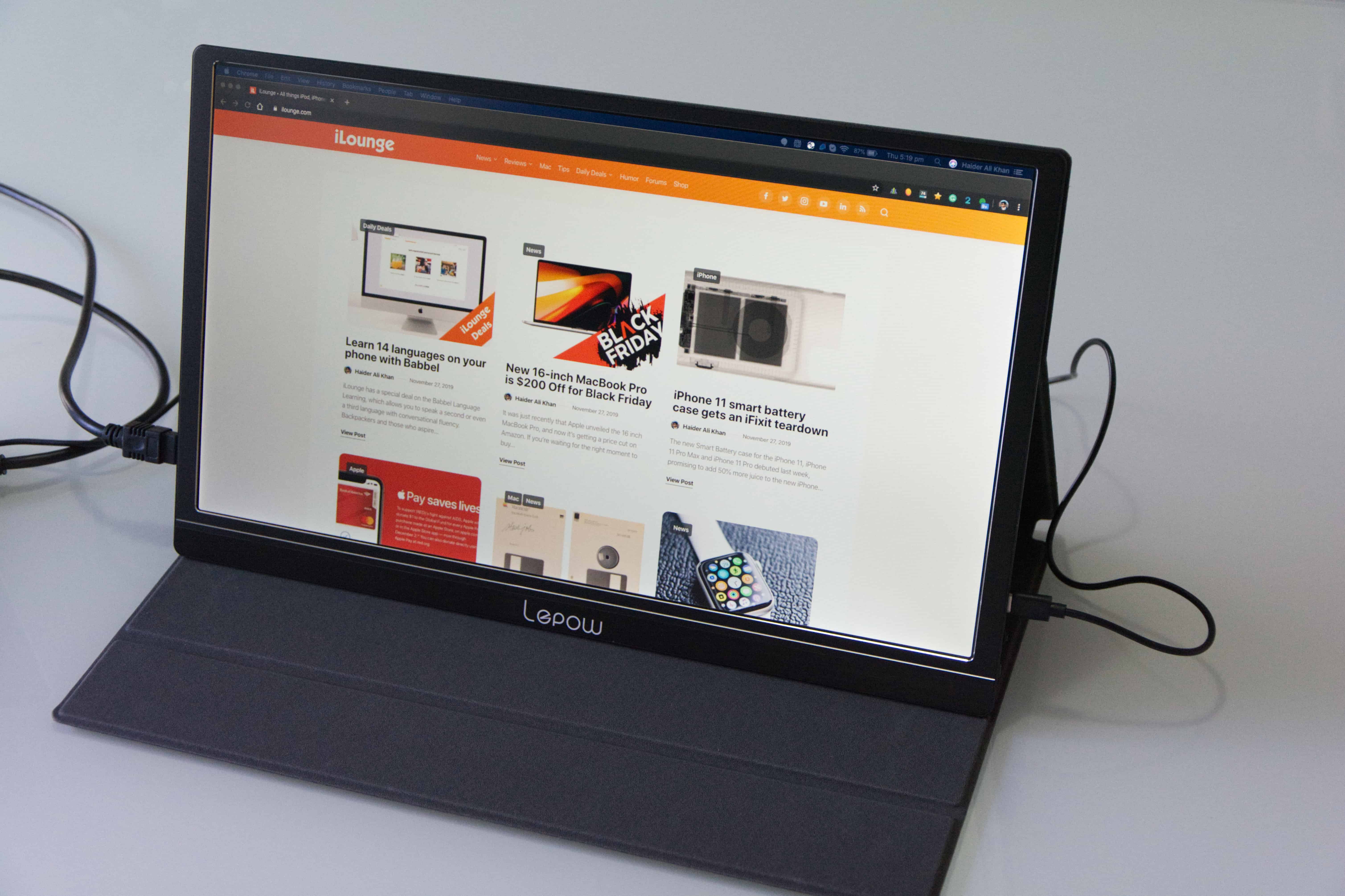 Questo è come appare il monitor portatile Lepow.