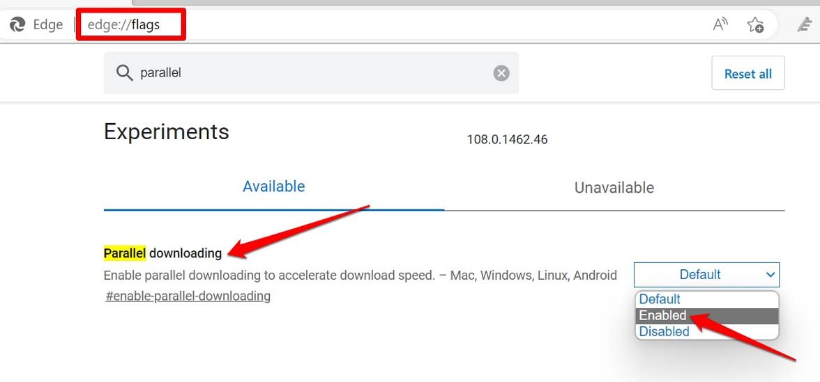 activer le téléchargement parallèle sur le navigateur Edge.