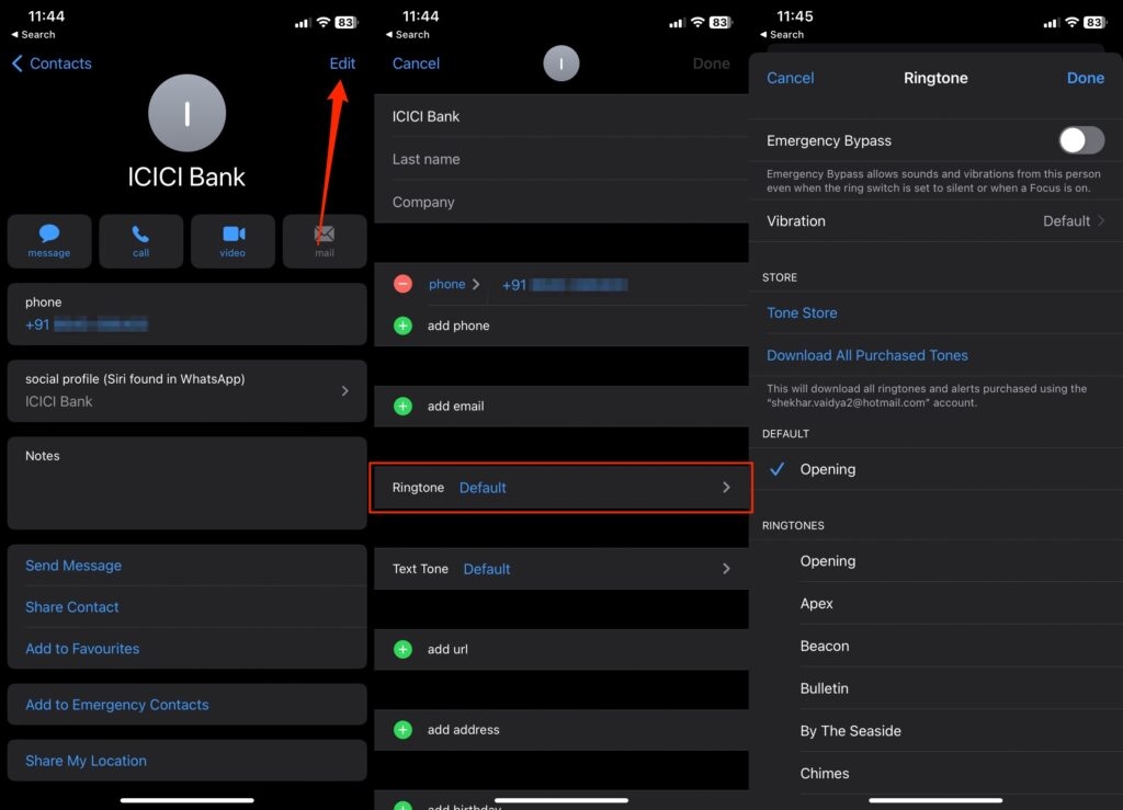 Réglages de sonnerie de contact iPhone - Arrêter les appels sur iPhone sans bloquer