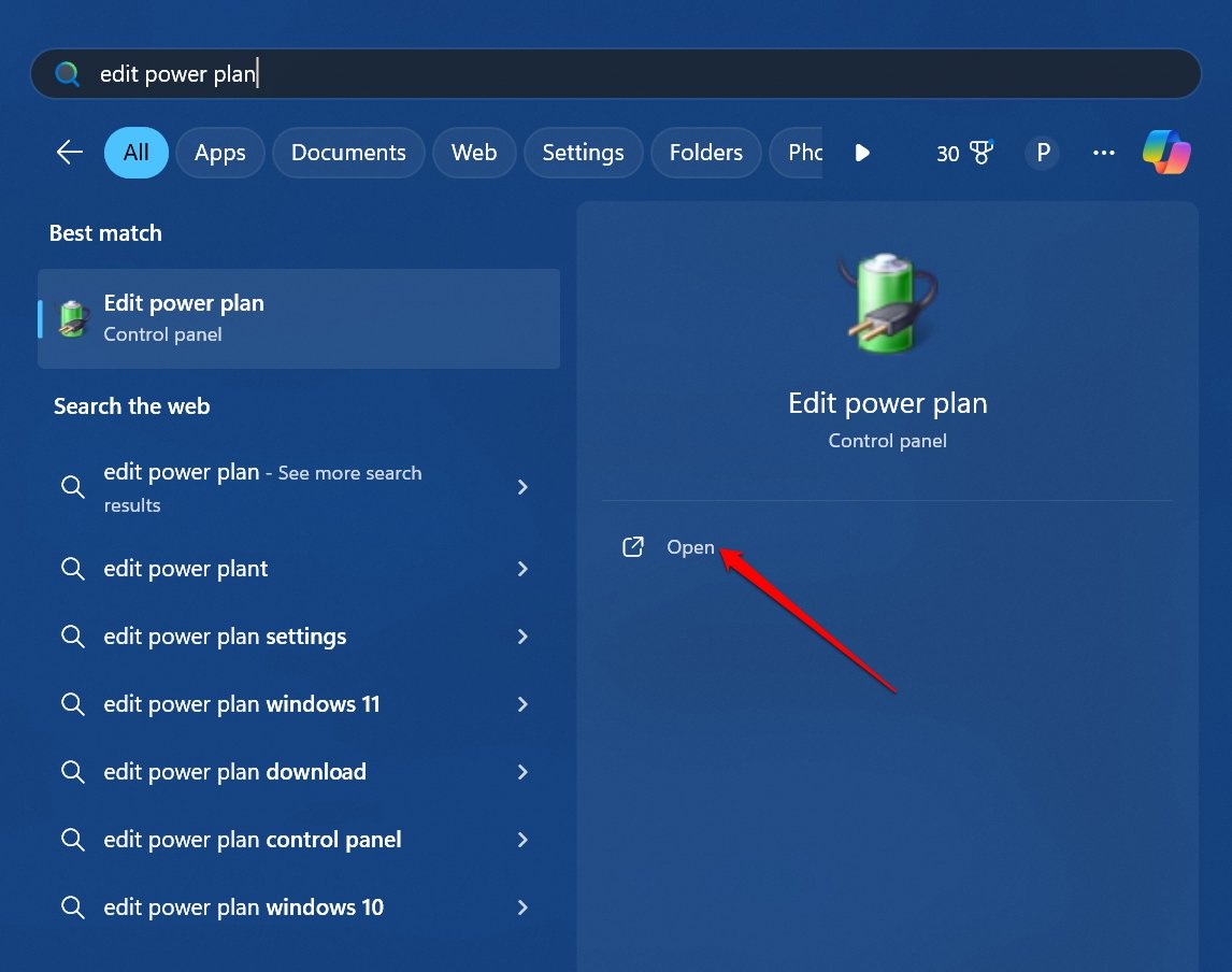 Energieplan in Windows 11 bearbeiten