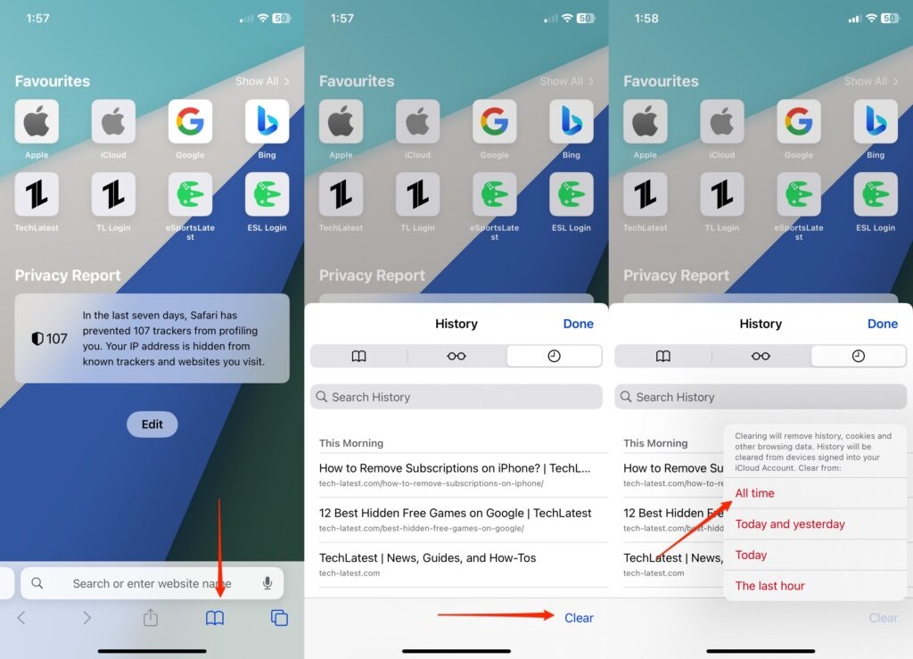 Elimina tutta la cronologia Safari - Rimuovi i siti visitati di frequente su iPhone