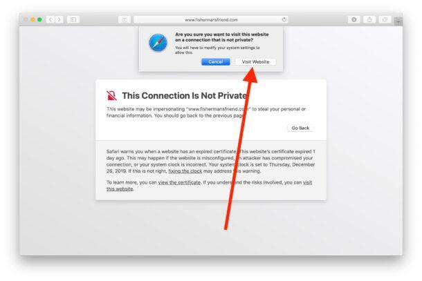 Wie man „Diese Verbindung ist nicht privat“ in Safari behebt?