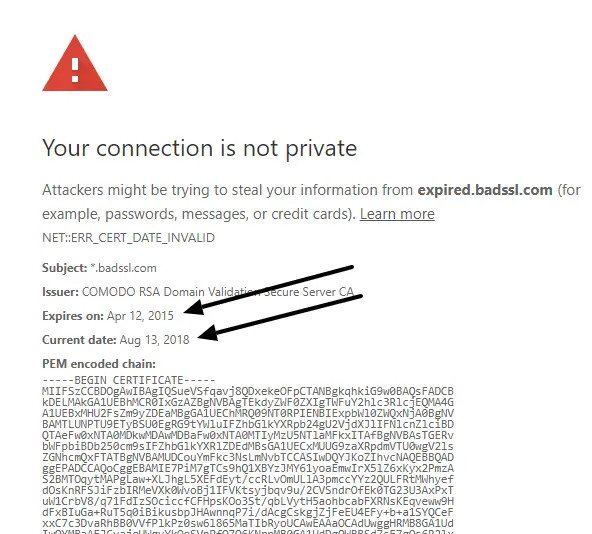 ERR_CERT_DATE_INVALID-Fehler in Google Chrome beheben