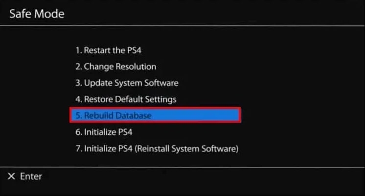 PS4のデータベースを再構築する方法は？