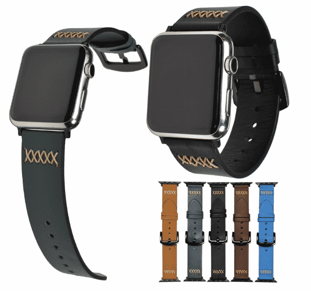 Esta é a Pulseira de Couro para Apple Watch Series 5 de 44mm e 40mm.