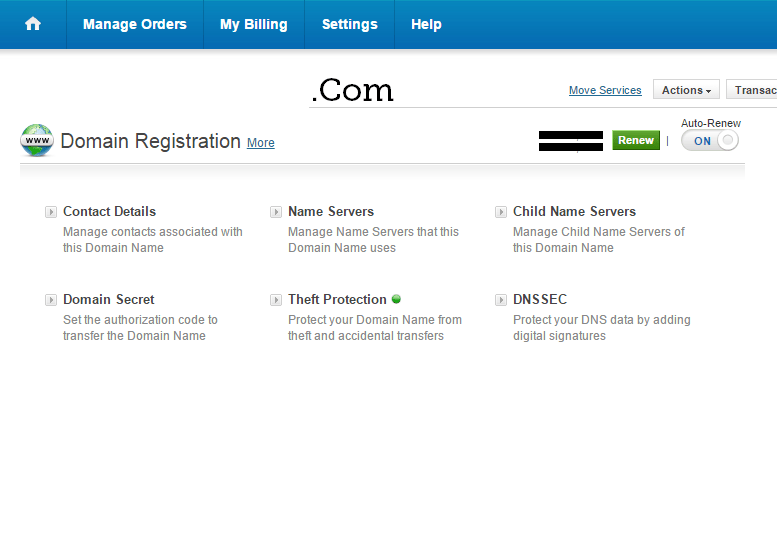 BigRock Manage Domain