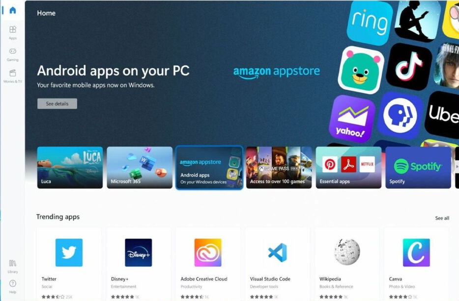 Applications Android pour Windows 11