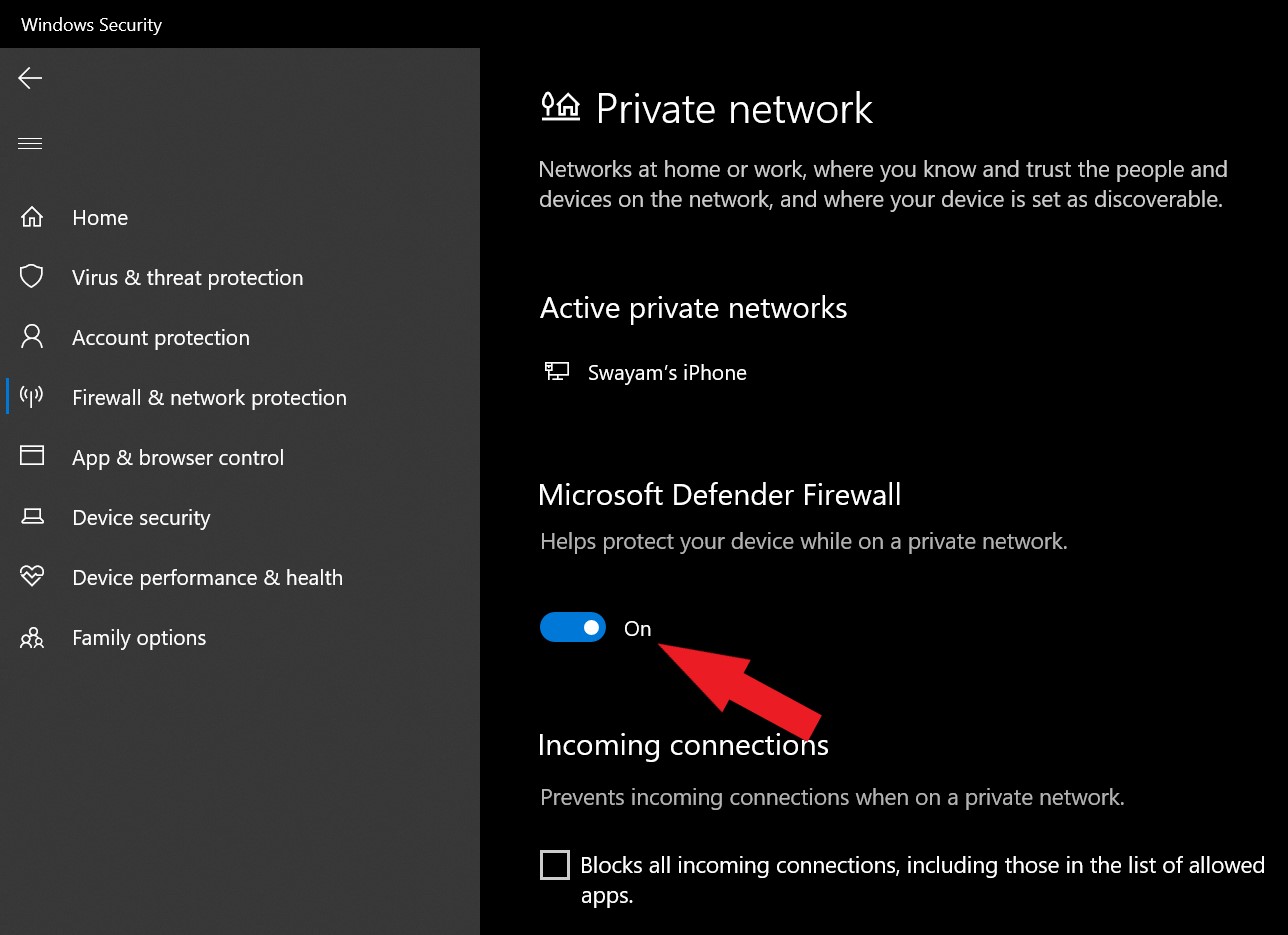 desativar o firewall do microsoft defender