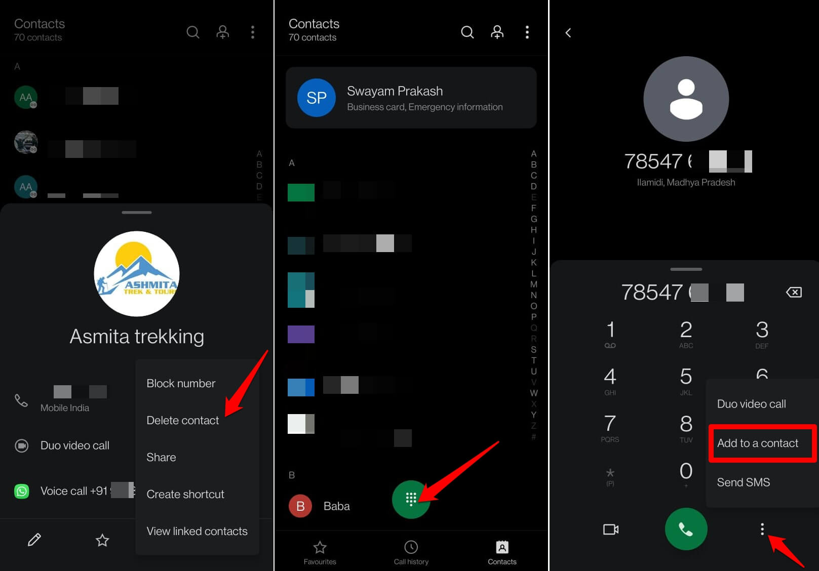 eliminar un contacto en Android y guardarlo nuevamente