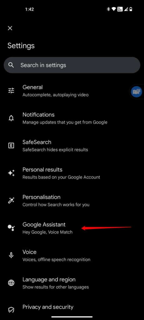 Pantalla de Contexto Google Assistant - No se Puede Tomar Captura de Pantalla Debido a la Política de Seguridad