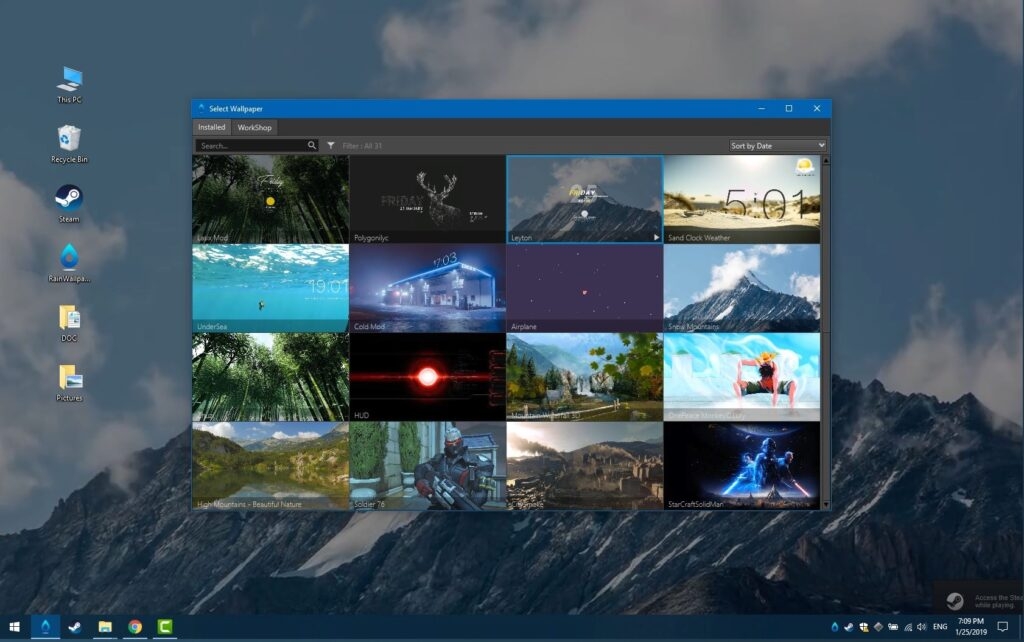 RainWallpaper - Alternatives à Steam Wallpaper Engine
