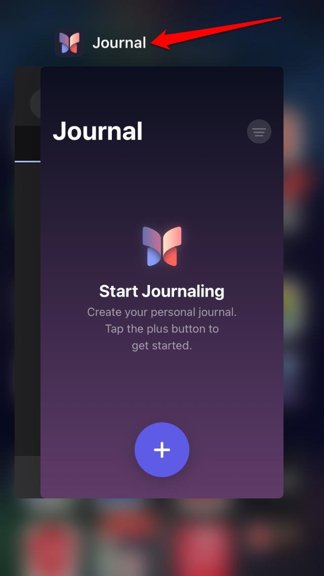 chiudi forzatamente l'app journal iPhone