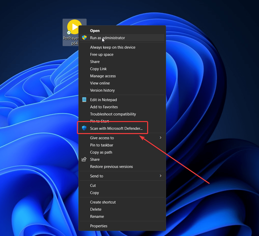 Scansiona file o software per virus