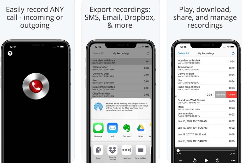 iPhone用Call Recorder Lite