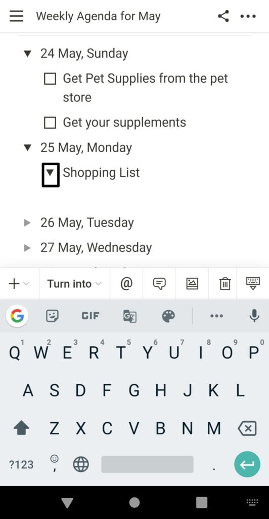 Hacer una agenda semanal en Notion