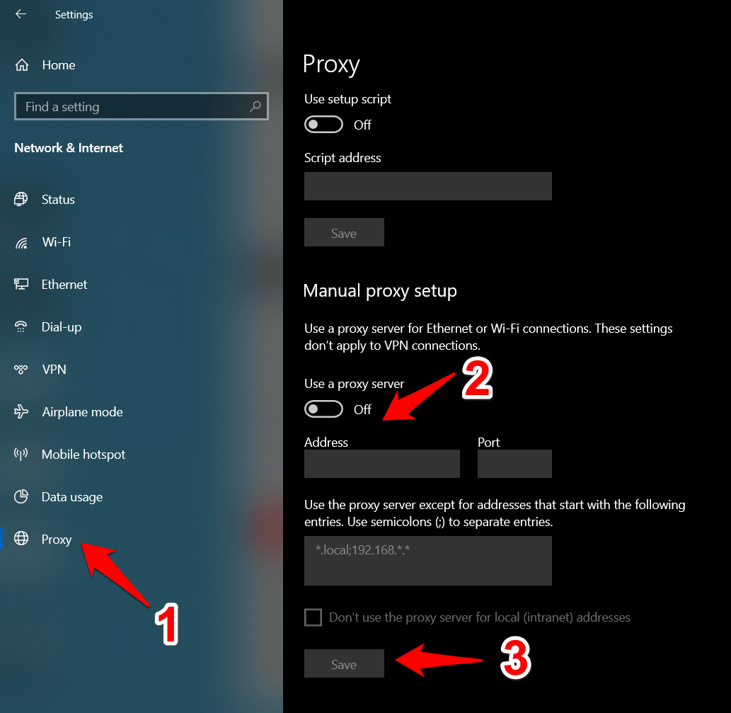 Desativar Servidor Proxy