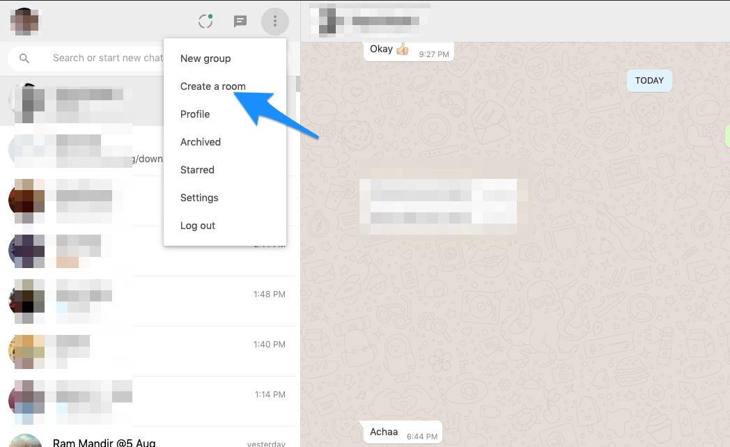 Créer une salle WhatsApp Web