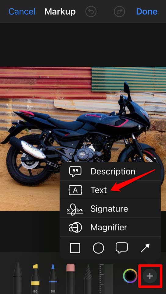 Text auf Foto iPhone hinzufügen