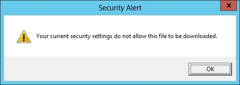 As suas configurações de segurança atuais não permitem que este arquivo seja baixado