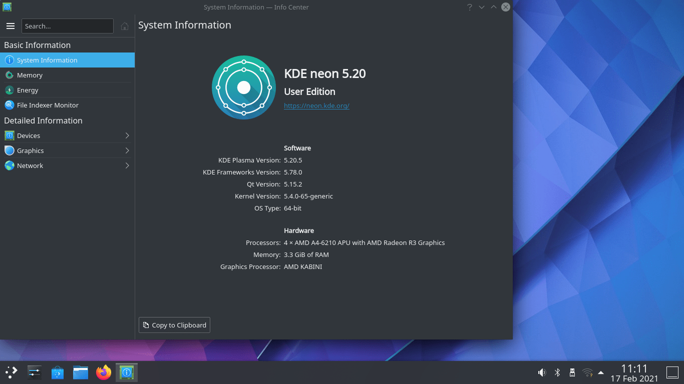 Система KDE Neon