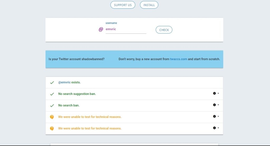 Sito Web di Test per Shadowban - Shadowbanned su Twitter