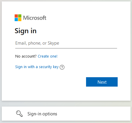 2 - Ingrese el correo electrónico de la cuenta de Microsoft