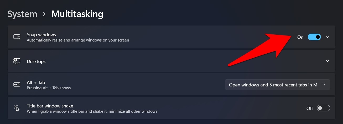 Windows 11 스냅 창 기능