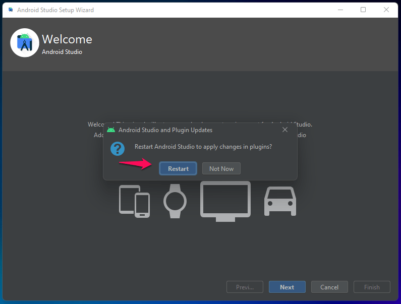 (5) Reiniciar o Android Studio