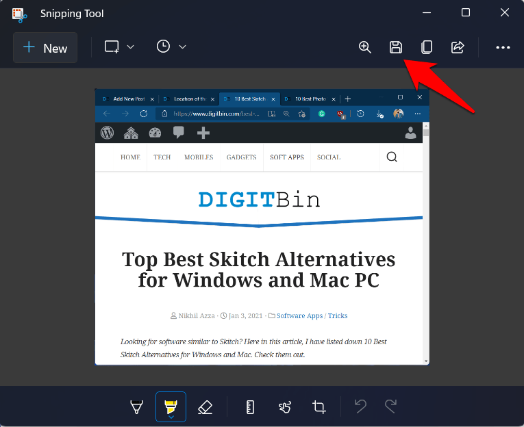 Windows 11 Snipping Tool