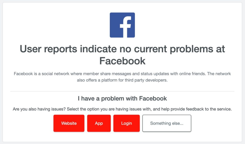 Facebook Down Detector - Facebook Pay Não Funcionando