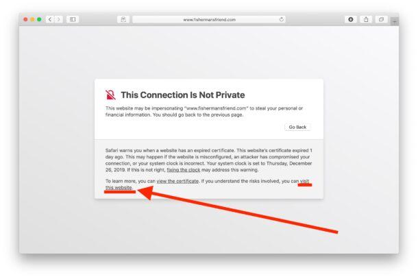 Wie man „Diese Verbindung ist nicht privat“ in Safari behebt?