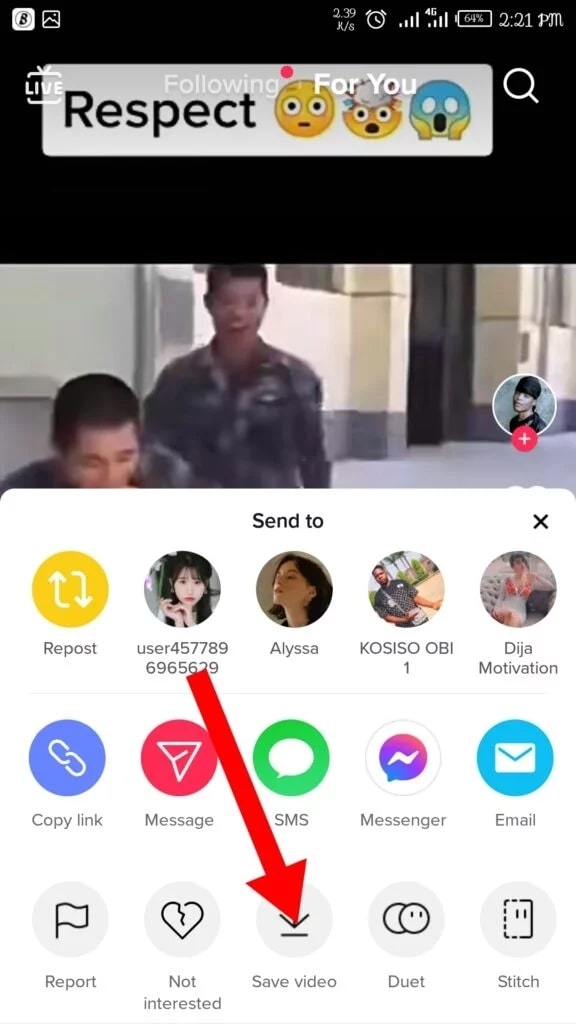 Encontrar videos guardados de TikTok