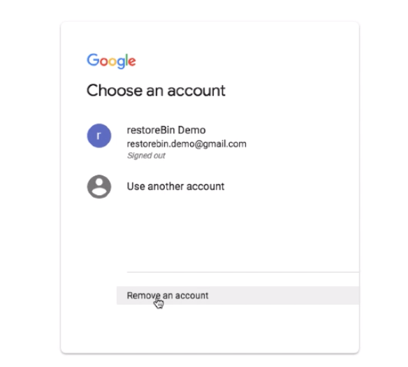 Supprimer un compte dans la page de connexion Google
