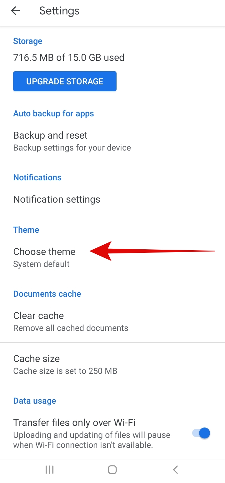 Cómo habilitar el modo oscuro de Google Drive