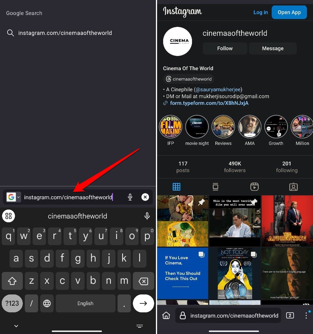 wie man ein Instagram-Profil ohne App ansieht